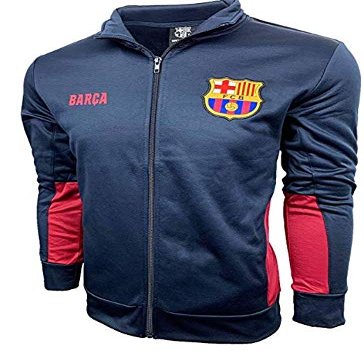 HKY Sportswear inc Boy's Barcelona Track Jacket Navy Color, Licensed Barcelona Track jacket Youth Sizes (Youth Small)