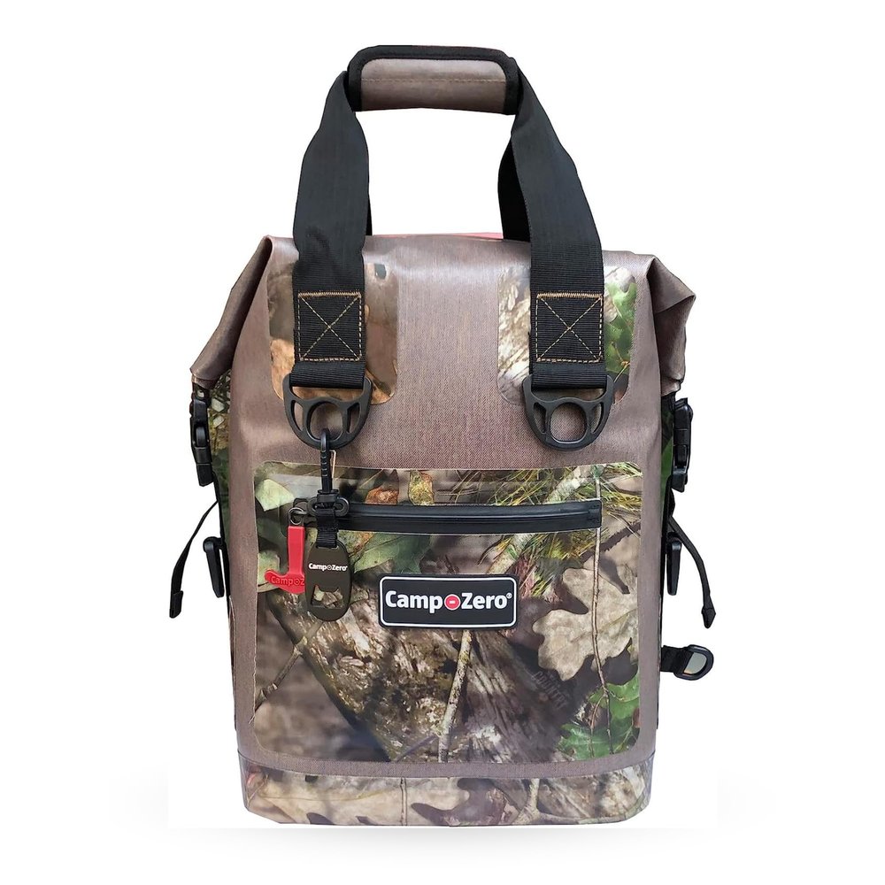 CAMP-ZERO Roll Top Cooler Bag with Backpack Straps | Easy Carry Handles & Air-Lock Closure | Keep Drinks Cold On Outdoor Adventures (Beige|Camo)