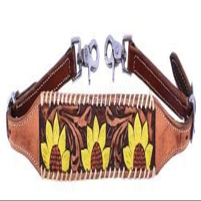 Showman Hand Painted Sunflower Design Wither Strap