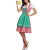 HongH Women's German Oktoberfest Costume Adult Dirndl Traditional Bavarian Beer Carnival Fraulein Cosplay Maid Dress Outfit (Green, XL) view 1