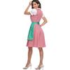 HongH Women's German Oktoberfest Costume Adult Dirndl Traditional Bavarian Beer Carnival Fraulein Cosplay Maid Dress Outfit (Green, XL) view 2