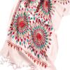 Urban CoCo Women's Embroidered Oversize Tassel Shawl Scarf Wraps for Women (Pink) view 2