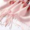 Urban CoCo Women's Embroidered Oversize Tassel Shawl Scarf Wraps for Women (Pink) view 3