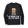 Funny Bar Drinking Pool Team Beer Pool Problem Long Sleeve T-Shirt view 1