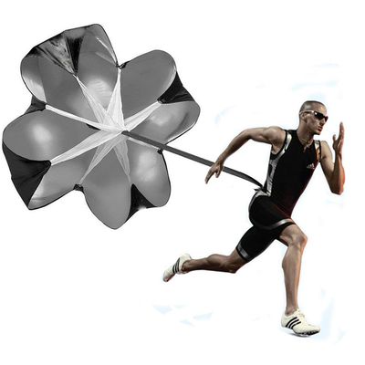 Pricexes Running Speed Training Parachute, 56 Inch Sprint Chute Soccer Acceleration Training Resistance Parachute Umbrella, for Weight Bearing Running and Fitness Core Strength Training (Black)