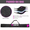 AUMTISC Ski and Boot Bag Combo, Padded Snow Ski Bags for Air Travel Flying, 2 Piece Set Skiing Bag, Adjustable Length Ski Travel Bags for Skis Up to 200cm and Boots Up to Size 13 (Padded, Rose) view 2