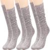 3 Pairs Women Winter Wool Cable Knit Crew Knee High Boot Socks,Size 5-11 W605 view 4