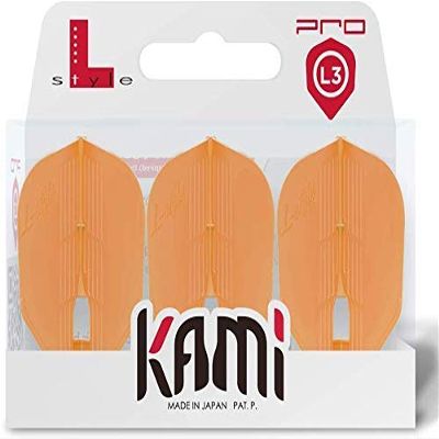 LSTYLE Dart Flights - L3 PRO KAMI Shape - Orange | Set of 3 | for Soft & Steel Tip Darts