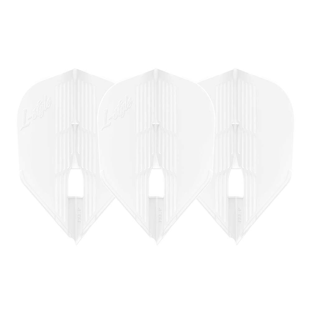 LSTYLE Dart Flights - L3 PRO KAMI Shape - White | Set of 3 | for Soft & Steel Tip Darts