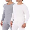 Fruit of the Loom Men's Classic Midweight Waffle Thermal Underwear Crew Top (1 & 2 Packs) (Large, Light Grey Heather/Natural) view 1