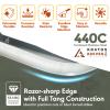 Kratos Hunting Knife with Nylon Sheath, 10" Fixed Blade Full Tang Knife with 440C Hardened Stainless Steel & Solid Metal Handle for Bushcraft ZF2 view 2