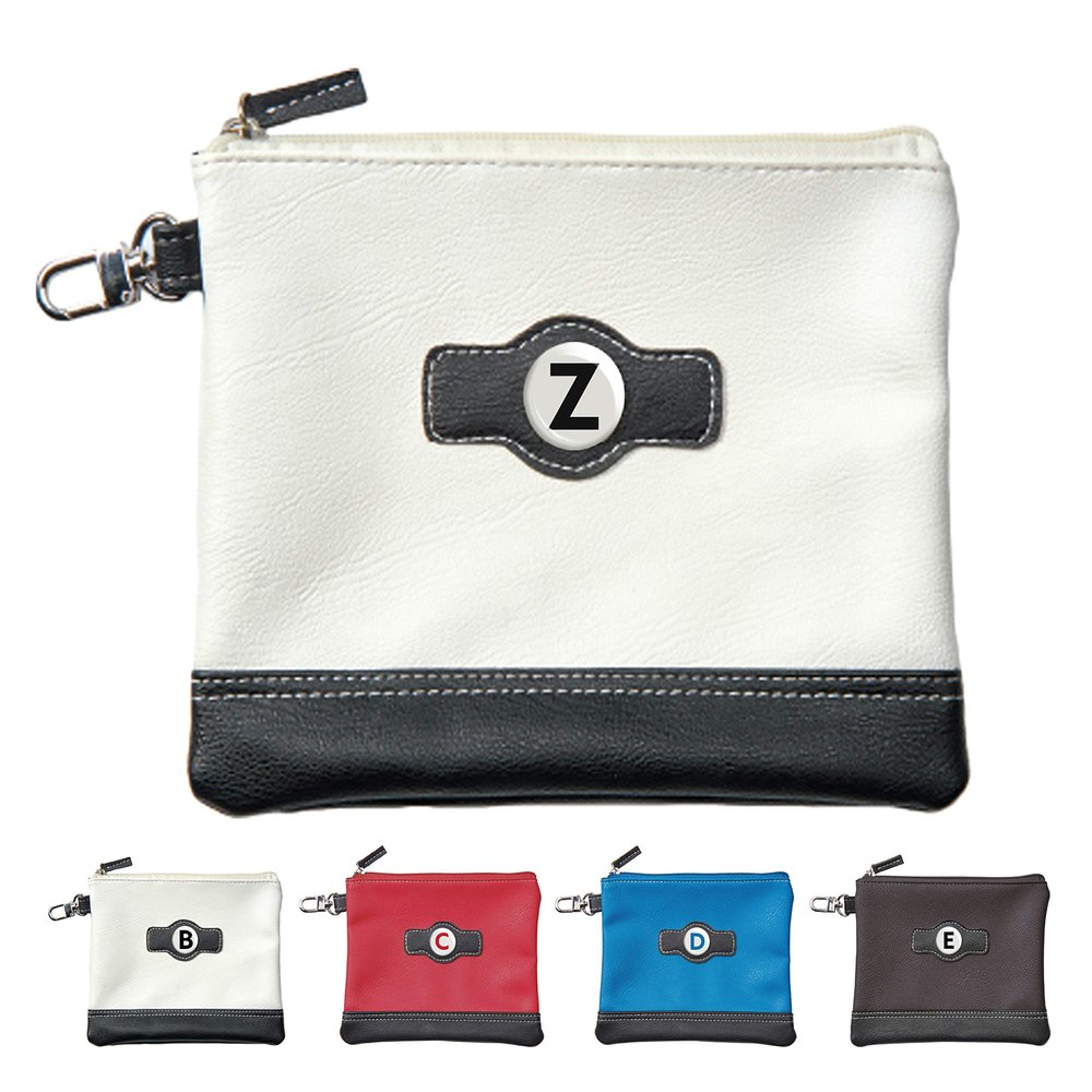 Clip Wipes Classic Zipper Golf Pouch - A to Z Personalized Letter Logo (White Z)