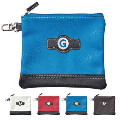 Clip Wipes Classic Zipper Golf Pouch - A to Z Personalized Letter Logo (Blue G)