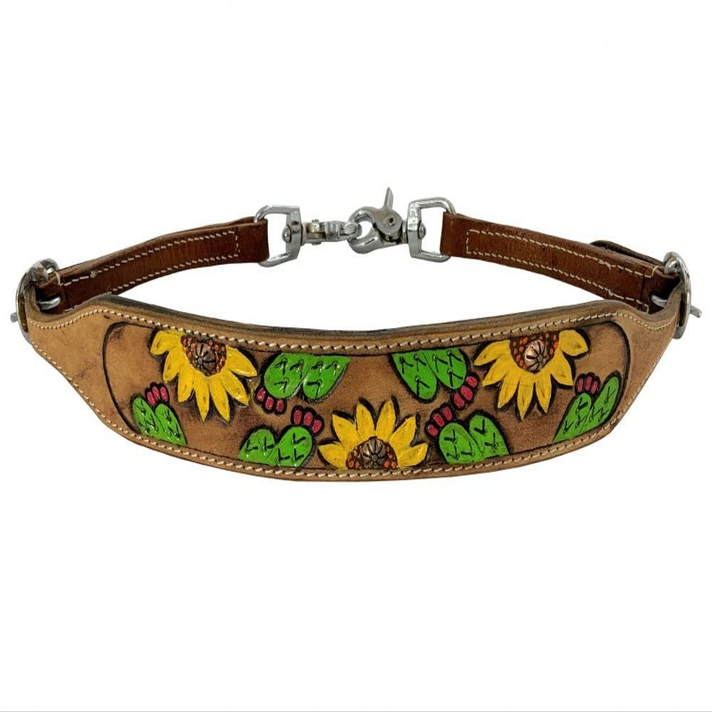 Showman Hand Painted Sunflower & Cactus Wither Strap