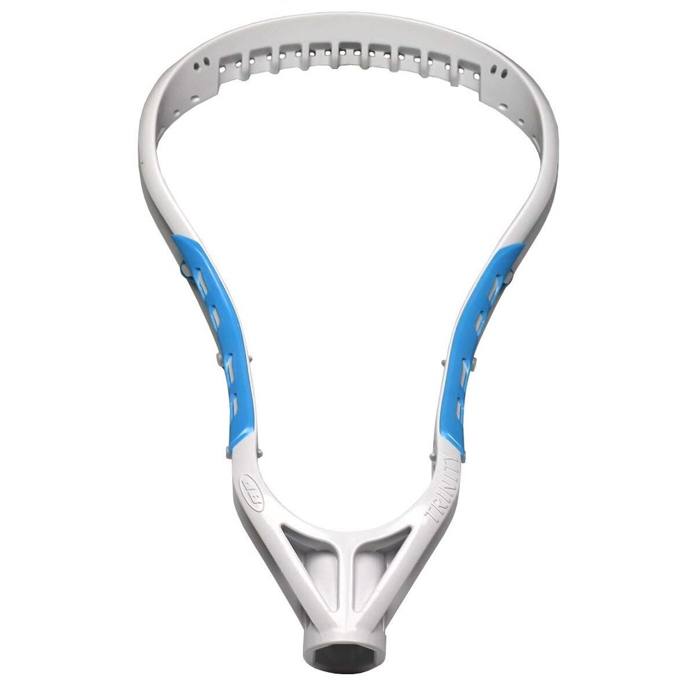 debeer Trinity Women's Unstrung Lacrosse Head - White Carolina Blue