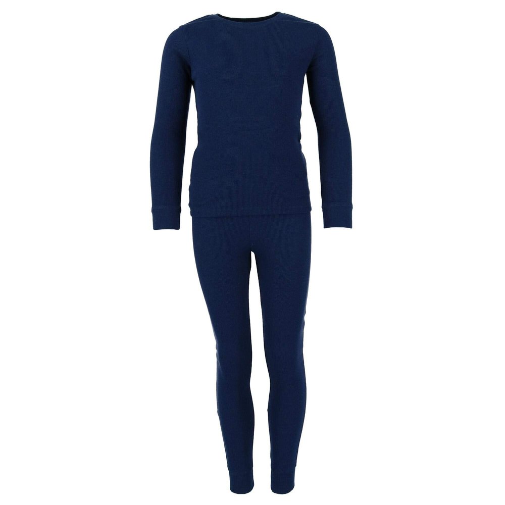 Only Boys Kid's Waffle Thermal Long Underwear 2-Piece Set, 8/10, Navy