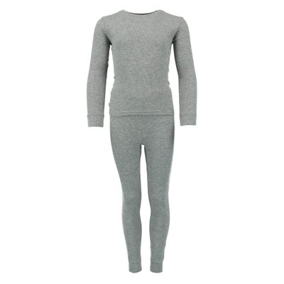 ONLY BOYS Toddler Waffle Thermal Long Underwear 2-Piece Set, 3T, Grey