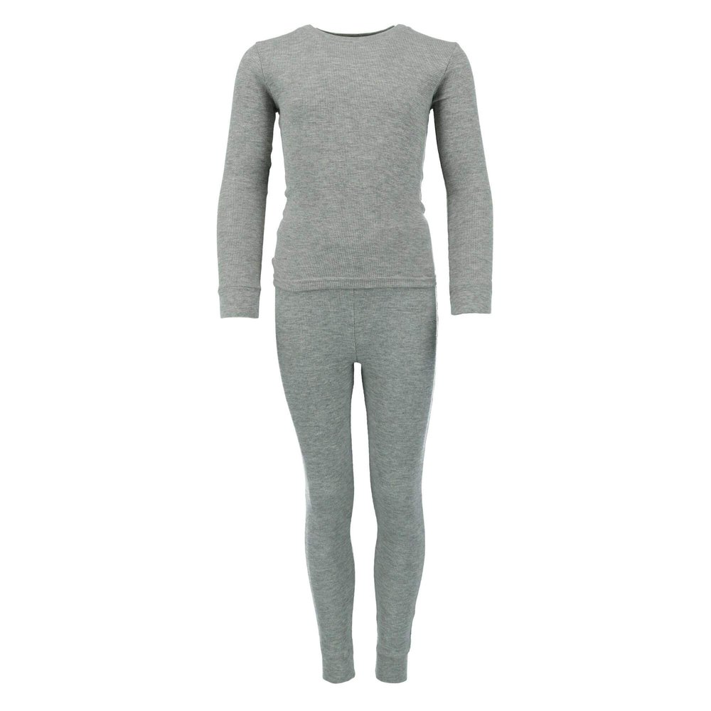 ONLY BOYS Toddler Waffle Thermal Long Underwear 2-Piece Set, 3T, Grey