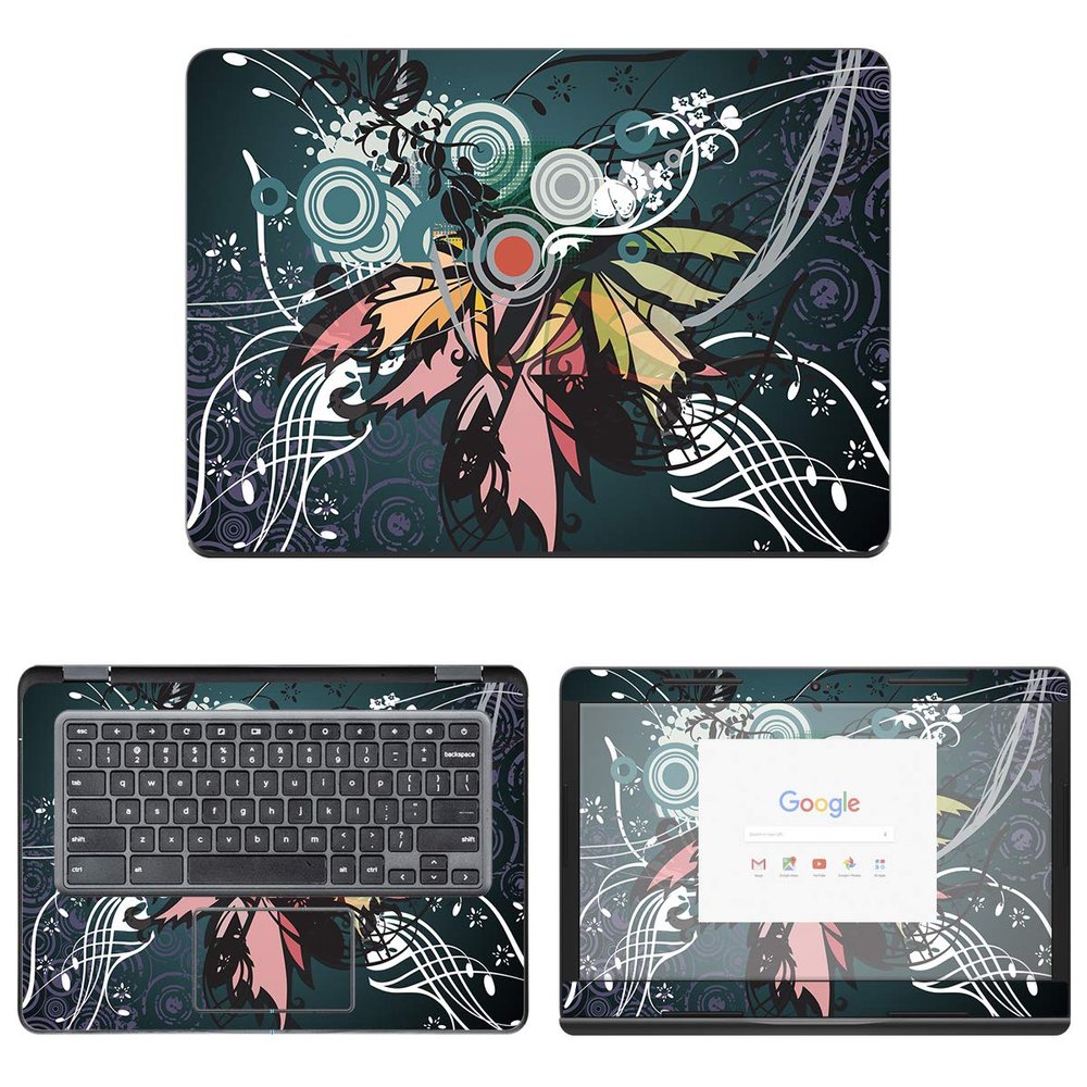 Decalrus - Protective Decal Floral Skin Sticker for Dell Chromebook 3400 (14" Screen) case Cover wrap DEchrmbk14_3400-178