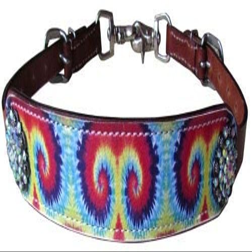 Showman Tie Dye Print Leather Wither Strap