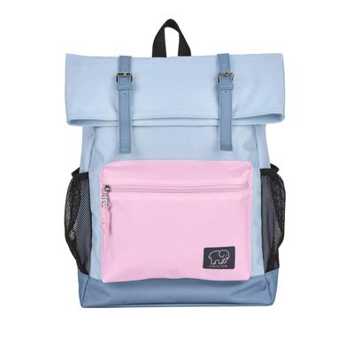 Ivory Ella 16" Rollover Backpack - Blue/Magenta