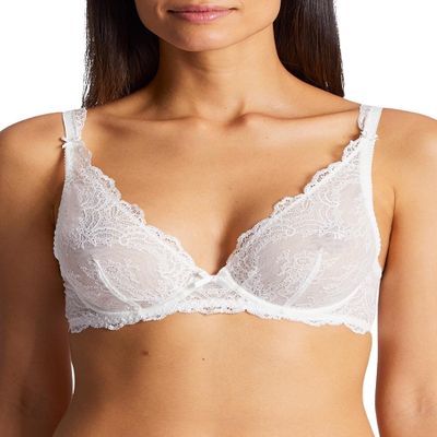 Aubade Women's Danse des Sens Plunging Triangle Bra, White (Opale), 34DD