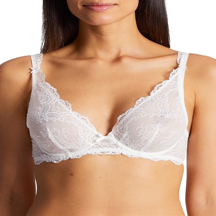 Aubade Women's Danse des Sens Plunging Triangle Bra, White (Opale), 34DD