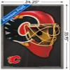 Trends International NHL Calgary Flames - Mask 16 Wall Poster, 22.375" x 34", Barnwood Framed Version view 3