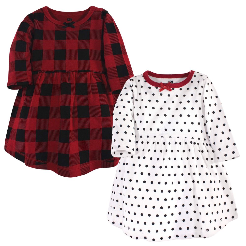 Hudson Baby Girl's Cotton Dresses, Classic Holiday, 18-24 Months