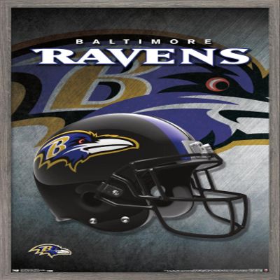 Trends International NFL Baltimore Ravens - Helmet 16 Wall Poster, 22.375" x 34", Barnwood Framed Version