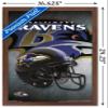 Trends International NFL Baltimore Ravens - Helmet 16 Wall Poster, 14.725" x 22.375", Mahogany Framed Version view 3