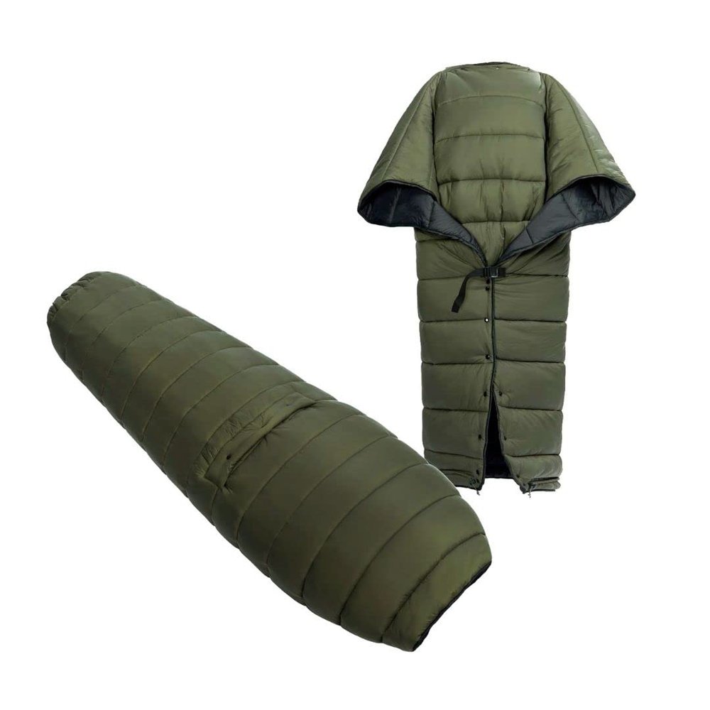 onewind Camping Sleeping Bag with Footbox, Ultralight Wearable Backpacking Quilt Hammock Sleeping Bag Top Quilt for Backpacking and Hiking, OD Green