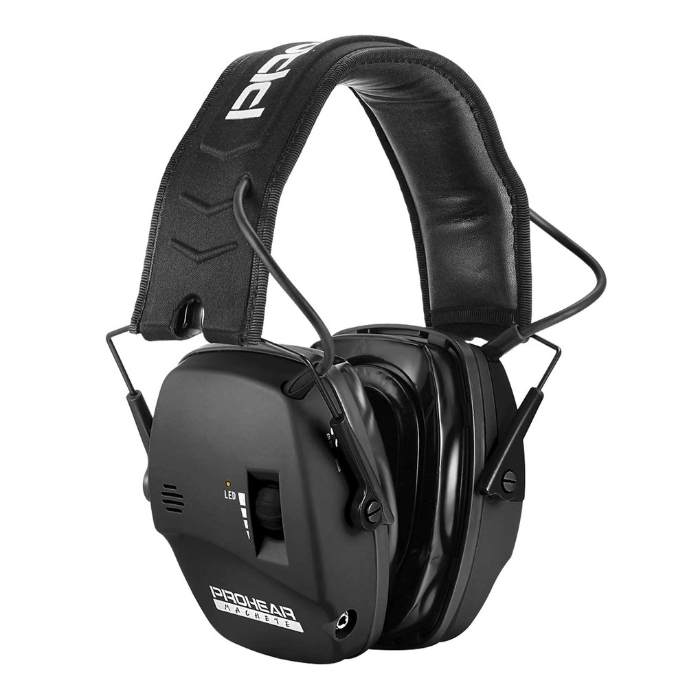 PROHEAR Digital Electronic Shooting Ear Protection Muffs with GEP02 Gel Ear Pads, Hunting 5X Sound Amplification Earmuffs, NRR 23dB Low Profile Hearing Protection for Gun Range - Black