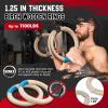Gonex Wooden Gymnastic Rings with Adjustable Number Straps, Olympic Rings for Gym, Workout, Exercise, Outdoor Training, Quick Install Carabiner, 8.7 ft Straps Pull Up Non-Slip Rings view 4