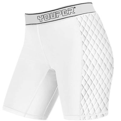 Youper Women's Classic Softball Sliding Shorts, Compression Padded Slider Shorts (White, Large)