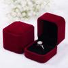 XSWNGXX 2 Pack Velvet Ring Boxes, Earring Pendant Jewelry Case, Ring Earrings Gift Boxes, Jewellry Display (Wine, Ring Box) 1 view 1