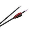 ZSHJGJR 31Inch Archery Carbon Arrows Spine 1000 Target Arrows Hunting Arrows with 2" Turkey Feathers Field Tips for Compound Recurve Bow Targeting Shooting 12PCS (Red & Black 12pcs + Quiver) view 2