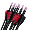 ZSHJGJR 31Inch Archery Carbon Arrows Spine 1000 Target Arrows Hunting Arrows with 2" Turkey Feathers Field Tips for Compound Recurve Bow Targeting Shooting 12PCS (Red & Black 12pcs + Quiver) view 3