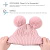 JANGANNSA Cute Knitted Boys Girls Christmas Beanie Warm Earflap Winter Hat Infant Toddler Baby Beanie 0-6Y (L, Skin Pink Pompom) view 3