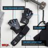 MRX Weight Lifting Pro Level Gloves with 18 Inches Long Wrist Strap Gym Workout Exercise & Fitness Black Grey (Small) view 3