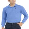 MoFiz Men's Long Sleeve Shirts Quick Dry Men's Polo Shirts Long Sleeve Button Down Mens Shirts Casual with Collar A-Blue view 3