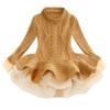 XYSSWW Girl Autumn Winter Party Knitted Long Sweater Dress (Brown, 7-8T) view 1