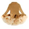 XYSSWW Girl Autumn Winter Party Knitted Long Sweater Dress (Brown, 7-8T) view 2