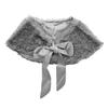 FakeFace Flower Girls Wrap Shawl Wedding Bridesmaid Tippet Stole Christmas Party Dress Costume Shrug Capelet (Gray) view 1