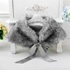 FakeFace Flower Girls Wrap Shawl Wedding Bridesmaid Tippet Stole Christmas Party Dress Costume Shrug Capelet (Gray) view 4
