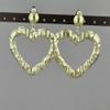 Gold Heart Clip On Clips Earrings For Women Set Hoop Bamboo Earrings For Women Set Door Knocker view 2