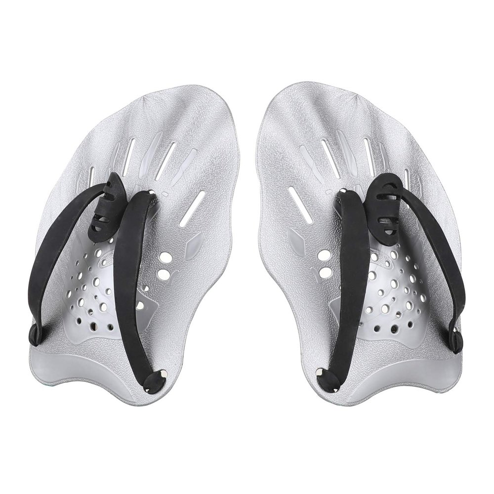Gasher Contoured Swim Hand Paddles Swimming Training Paddles with Adjustable Straps Swimming Fins White