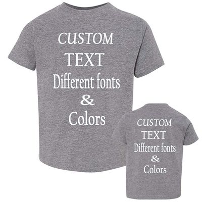Customized Toddler Fine Jersey, Personalize for Your Little One, Design Your Own Toddler Jersey with Different Fonts Granite Heather