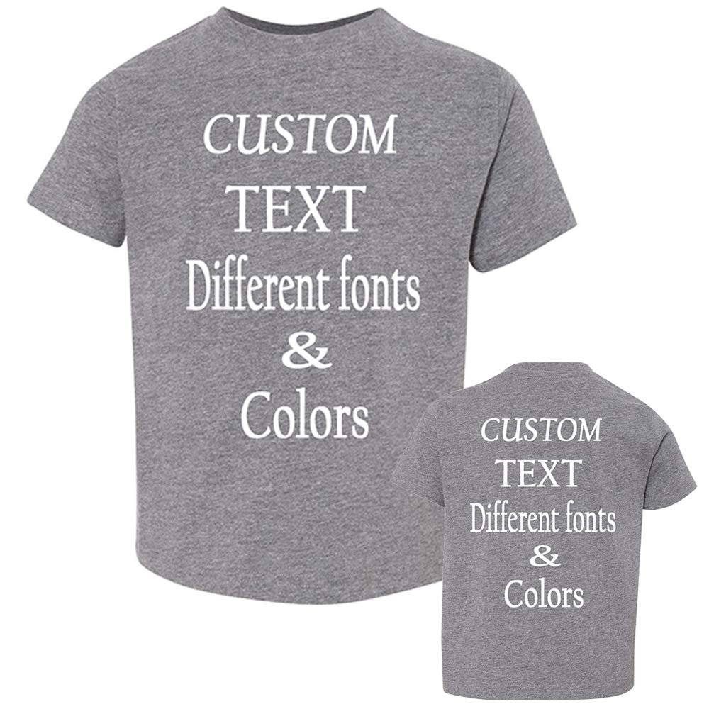 Customized Toddler Fine Jersey, Personalize for Your Little One, Design Your Own Toddler Jersey with Different Fonts Granite Heather