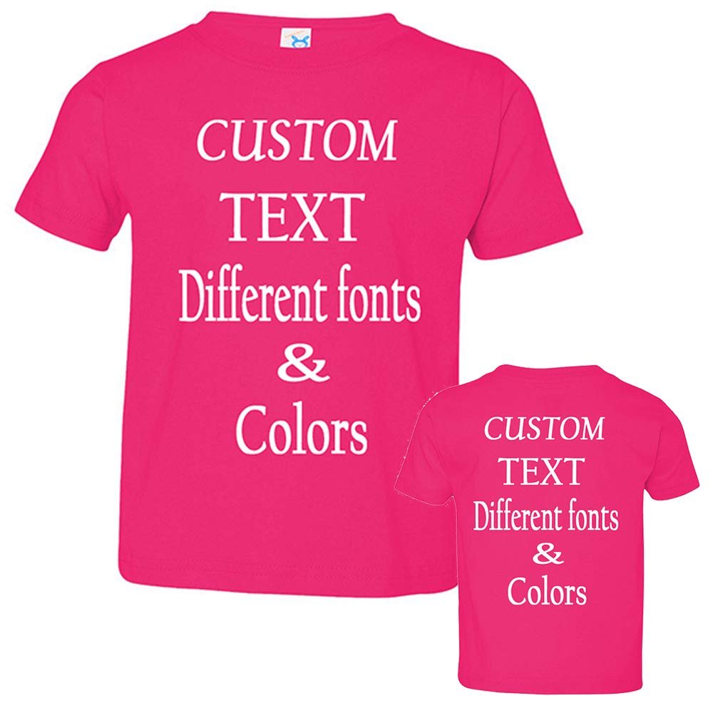 Customized Toddler Fine Jersey, Personalize for Your Little One, Design Your Own Toddler Jersey with Different Fonts Hot Pink